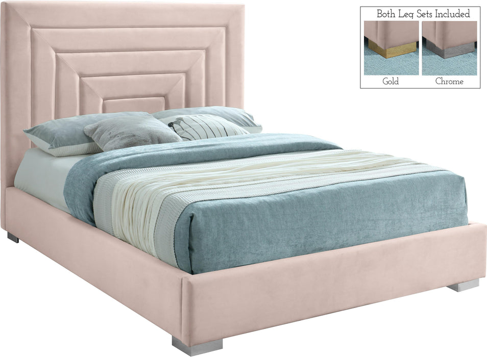 Nora Pink Velvet Queen Bed - Furniture Stars (Chicago, IL)