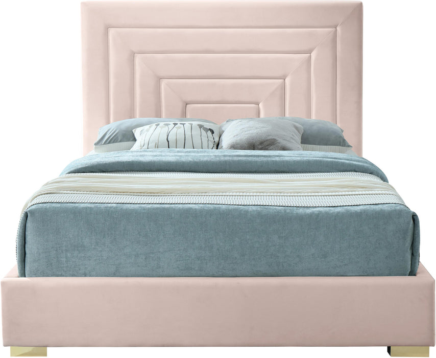 Nora Pink Velvet Queen Bed - Furniture Stars (Chicago, IL)