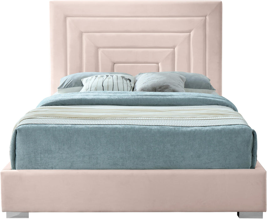 Nora Pink Velvet Queen Bed - Furniture Stars (Chicago, IL)