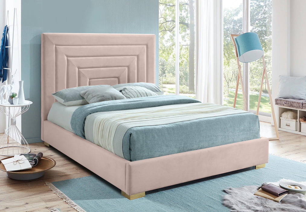 Nora Pink Velvet Queen Bed - Furniture Stars (Chicago, IL)