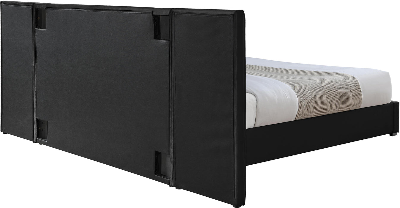 Pablo Black Velvet Queen Bed - Furniture Stars (Chicago, IL)