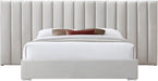Pablo Cream Velvet Queen Bed - Furniture Stars (Chicago, IL)