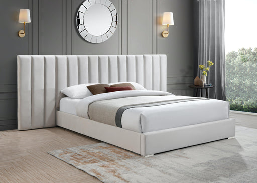 Pablo Cream Velvet Queen Bed - Furniture Stars (Chicago, IL)