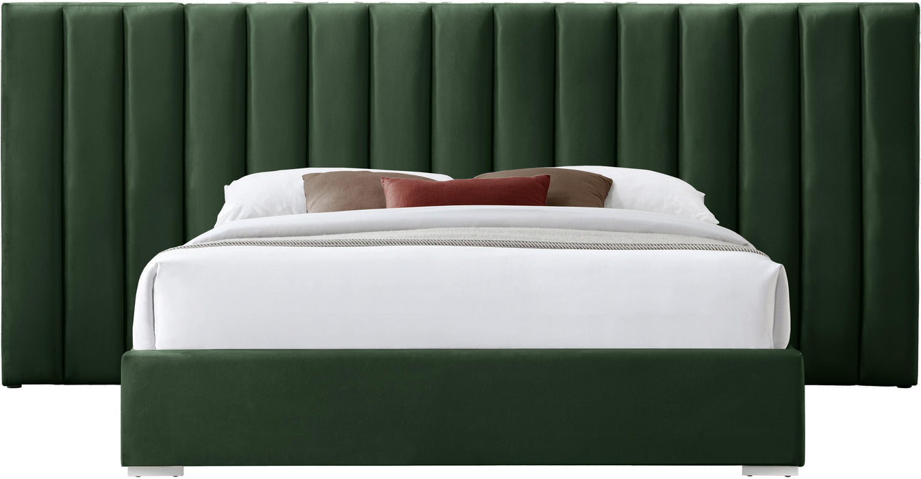 Pablo Green Velvet Queen Bed - Furniture Stars (Chicago, IL)