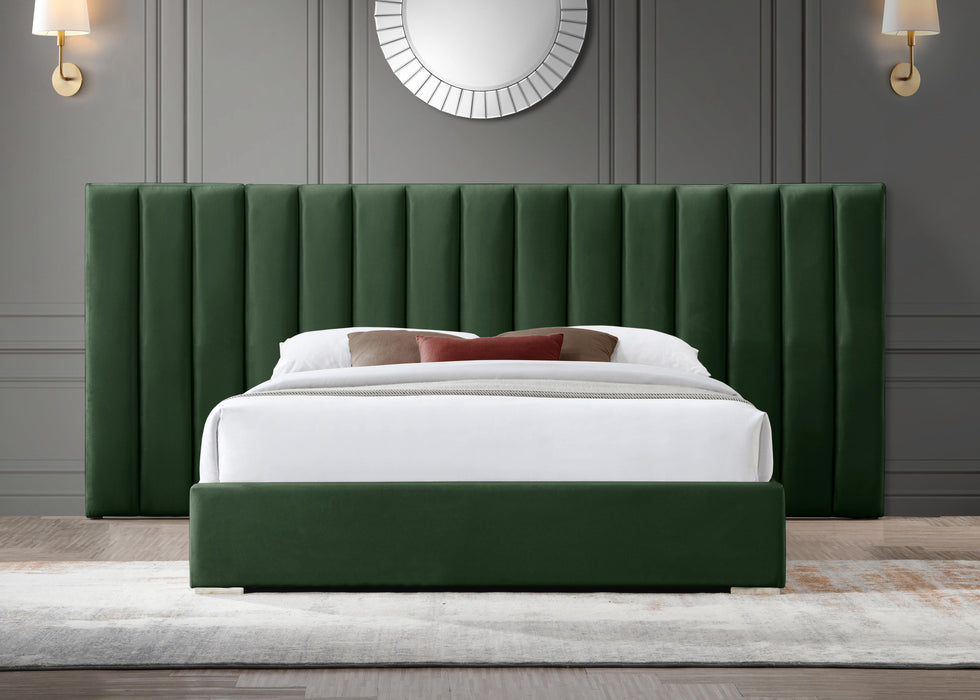 Pablo Green Velvet Queen Bed - Furniture Stars (Chicago, IL)