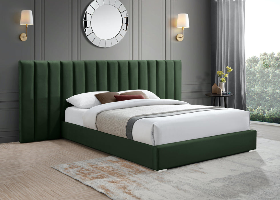Pablo Green Velvet Queen Bed - Furniture Stars (Chicago, IL)
