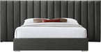 Pablo Grey Velvet Queen Bed - Furniture Stars (Chicago, IL)