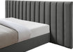 Pablo Grey Velvet Queen Bed - Furniture Stars (Chicago, IL)