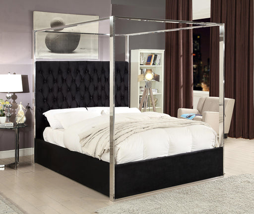 Porter Black Velvet Queen Bed - Furniture Stars (Chicago, IL)