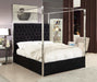 Porter Black Velvet Queen Bed - Furniture Stars (Chicago, IL)
