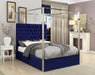 Porter Navy Velvet Queen Bed - Furniture Stars (Chicago, IL)