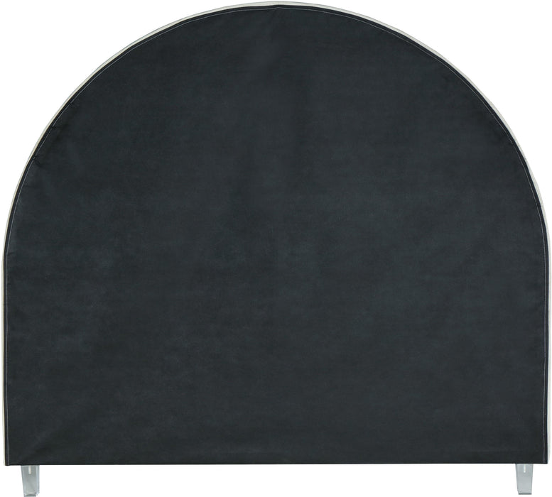 Rainbow Cream Velvet Queen Bed - Furniture Stars (Chicago, IL)