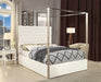 Porter White Velvet Queen Bed - Furniture Stars (Chicago, IL)
