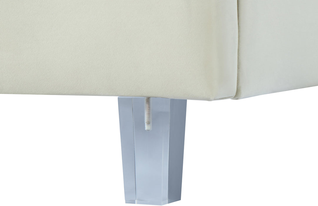 Rainbow Cream Velvet Queen Bed - Furniture Stars (Chicago, IL)