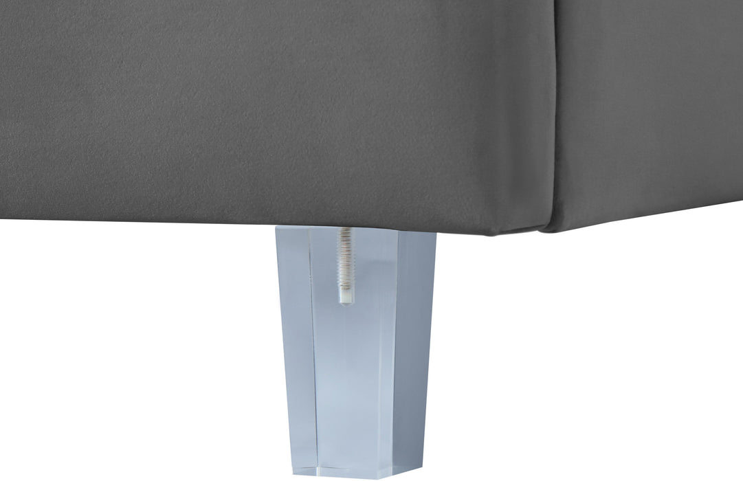 Rainbow Grey Velvet King Bed - Furniture Stars (Chicago, IL)
