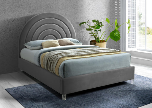 Rainbow Grey Velvet King Bed - Furniture Stars (Chicago, IL)