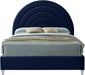 Rainbow Navy Velvet Queen Bed - Furniture Stars (Chicago, IL)