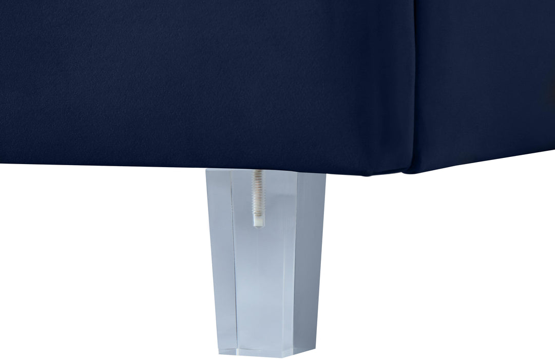 Rainbow Navy Velvet Queen Bed - Furniture Stars (Chicago, IL)