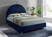 Rainbow Navy Velvet Queen Bed - Furniture Stars (Chicago, IL)