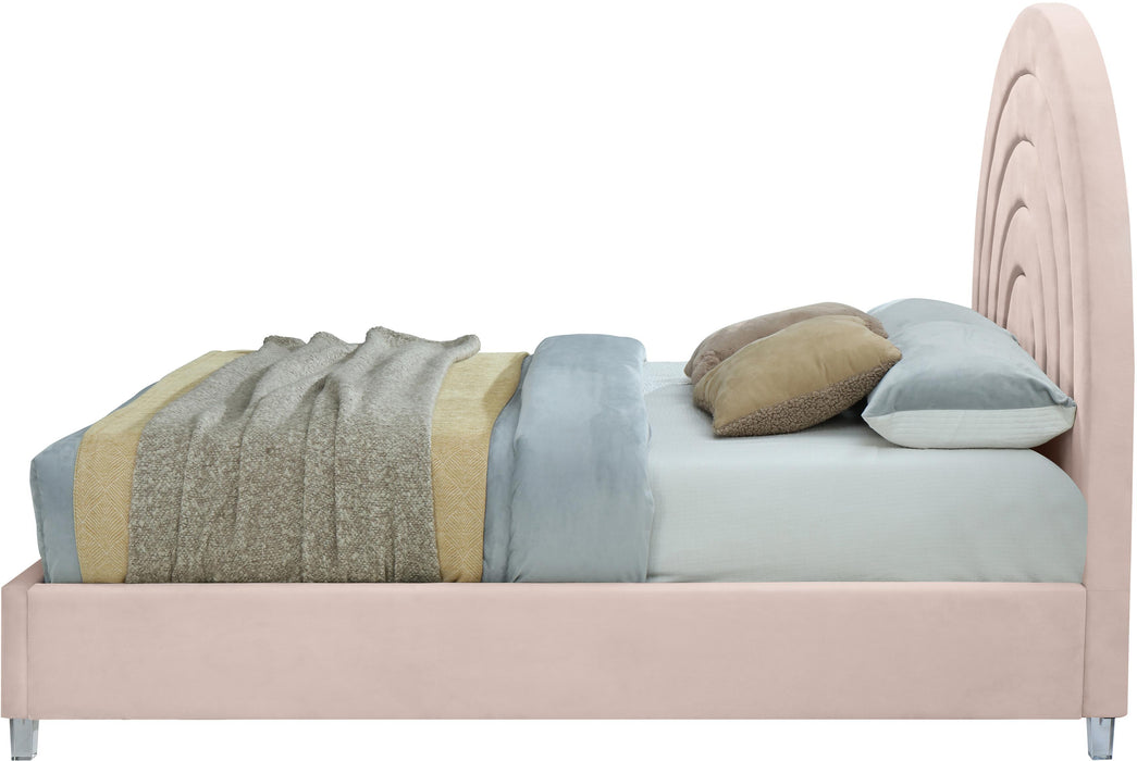 Rainbow Pink Velvet King Bed - Furniture Stars (Chicago, IL)