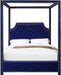 Rowan Navy Velvet Queen Bed (3 Boxes) - Furniture Stars (Chicago, IL)