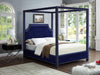 Rowan Navy Velvet Queen Bed (3 Boxes) - Furniture Stars (Chicago, IL)