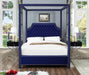 Rowan Navy Velvet Queen Bed (3 Boxes) - Furniture Stars (Chicago, IL)