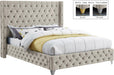 Savan Cream Velvet King Bed - Furniture Stars (Chicago, IL)