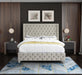 Savan Cream Velvet King Bed - Furniture Stars (Chicago, IL)