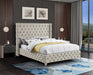 Savan Cream Velvet Queen Bed - Furniture Stars (Chicago, IL)