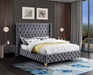 Savan Grey Velvet King Bed - Furniture Stars (Chicago, IL)