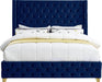 Savan Navy Velvet King Bed - Furniture Stars (Chicago, IL)