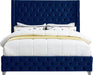 Savan Navy Velvet King Bed - Furniture Stars (Chicago, IL)