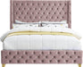 Savan Pink Velvet King Bed - Furniture Stars (Chicago, IL)