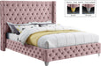 Savan Pink Velvet King Bed - Furniture Stars (Chicago, IL)