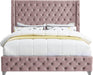 Savan Pink Velvet King Bed - Furniture Stars (Chicago, IL)