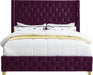 Savan Purple Velvet King Bed - Furniture Stars (Chicago, IL)