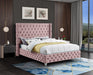 Savan Pink Velvet King Bed - Furniture Stars (Chicago, IL)