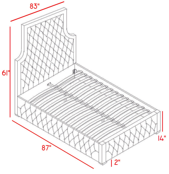 Sedona Cream Velvet King Bed - Furniture Stars (Chicago, IL)