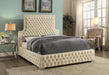 Sedona Cream Velvet Queen Bed - Furniture Stars (Chicago, IL)
