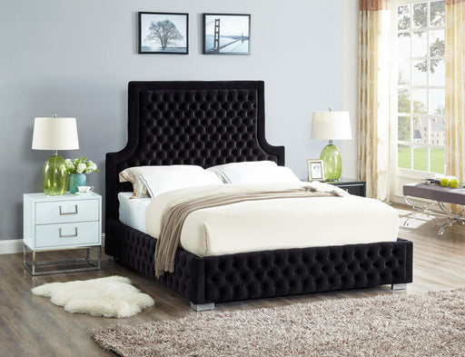 Sedona Black Velvet Queen Bed - Furniture Stars (Chicago, IL)