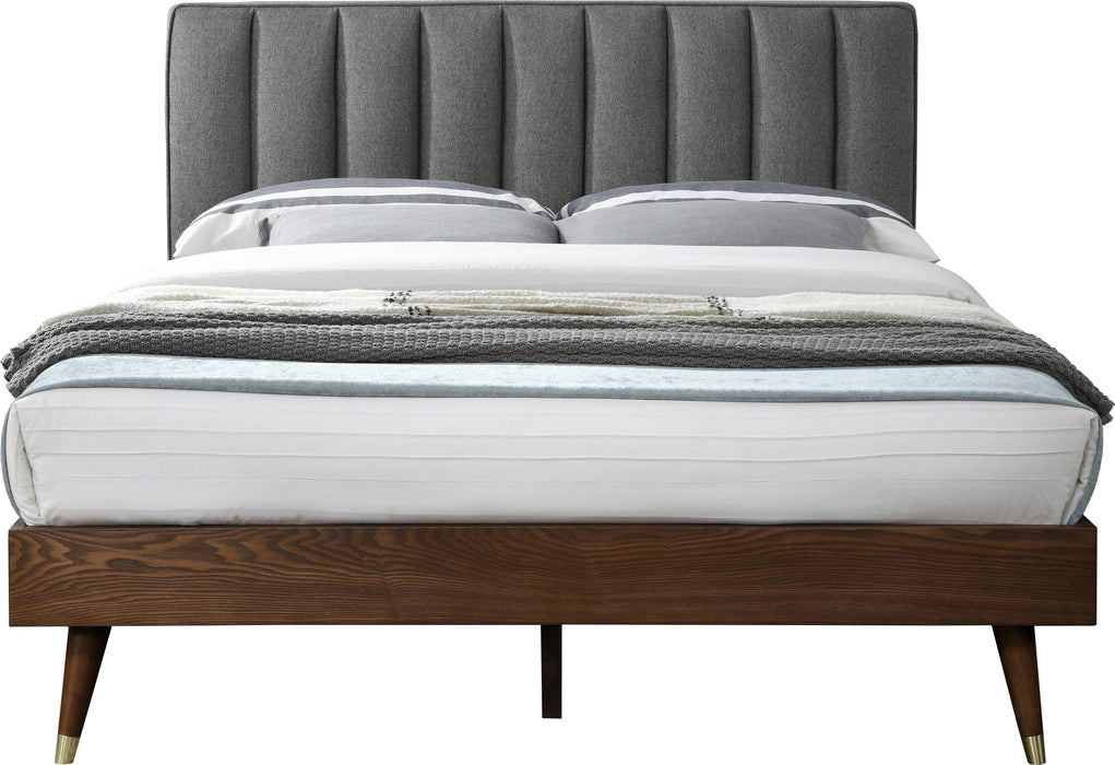 Vance Grey Linen Fabric Queen Bed (3 Boxes) - Furniture Stars (Chicago, IL)