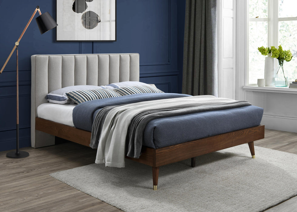 Vance Beige Linen Fabric Queen Bed (3 Boxes) - Furniture Stars (Chicago, IL)