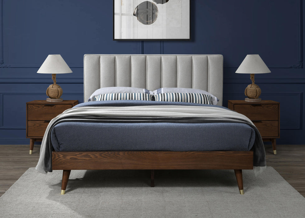 Vance Beige Linen Fabric Queen Bed (3 Boxes) - Furniture Stars (Chicago, IL)