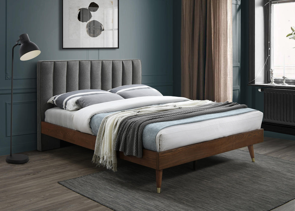 Vance Grey Linen Fabric Queen Bed (3 Boxes) - Furniture Stars (Chicago, IL)