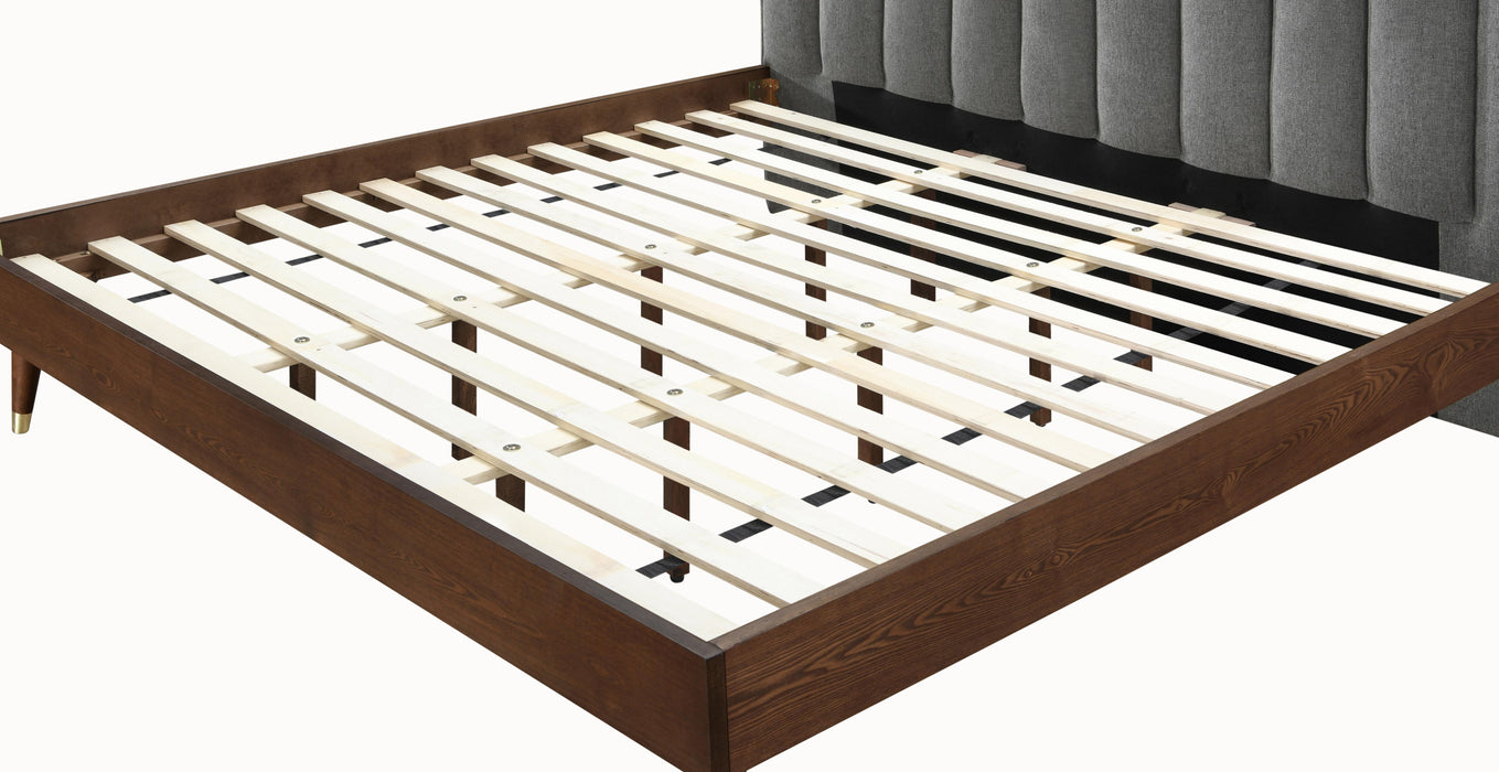 Vance Grey Linen Fabric Queen Bed (3 Boxes) - Furniture Stars (Chicago, IL)
