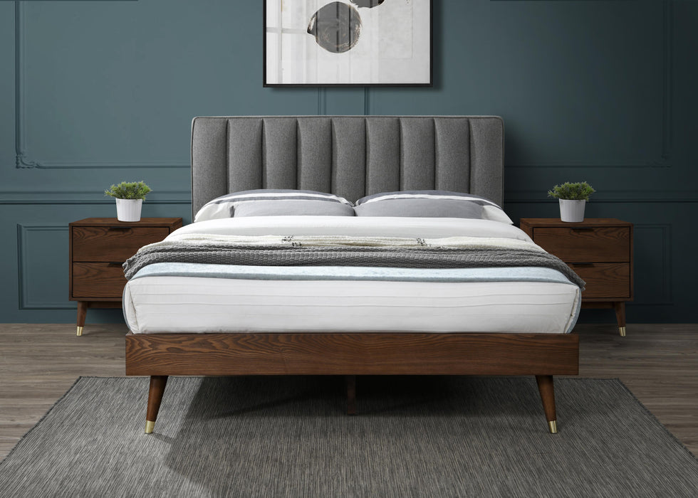 Vance Grey Linen Fabric Queen Bed (3 Boxes) - Furniture Stars (Chicago, IL)