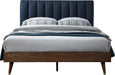 Vance Navy Linen Fabric Queen Bed (3 Boxes) - Furniture Stars (Chicago, IL)