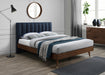 Vance Navy Linen Fabric Queen Bed (3 Boxes) - Furniture Stars (Chicago, IL)