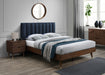Vance Navy Linen Fabric Queen Bed (3 Boxes) - Furniture Stars (Chicago, IL)